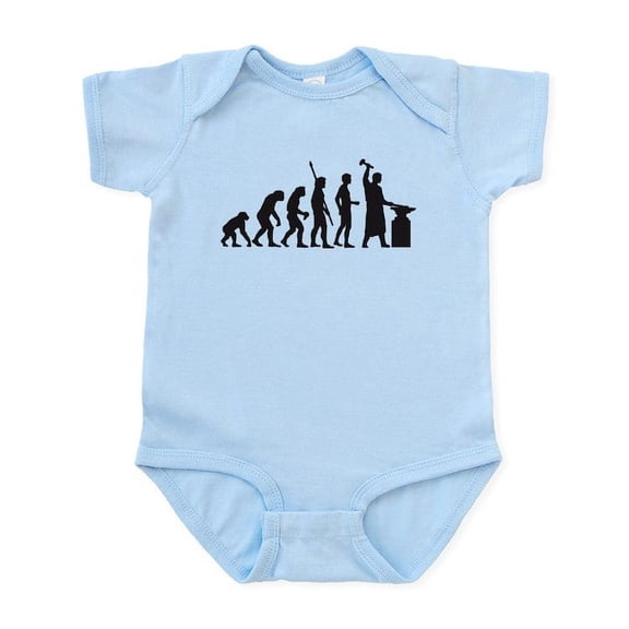 CafePress - Evolution Blacksmith Body Suit - Baby Light Bodysuit, Size Newborn - 24 Months