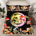thumbnail image 2 of Homewish Gothic Skull Twin Sheet Sets 3pcs for Female Men Women,Starry Sky Twin Fitted Sheet Microfiber,Botanical Red Mushroom Breathable Flat Sheet,Microfiber Bedroom Decor, 2 of 7