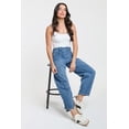 thumbnail image 2 of Royalty For Me Women's High Rise Seamed Barrel Jeans, 2 of 14