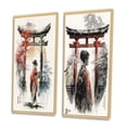 thumbnail image 3 of Designart "Graceful Portrait of an Asian Woman I" Landscape Japon Framed Wall Art Set Of 2 - White Landscapes Gallery Wall Frame Set For Home Decor, 3 of 7