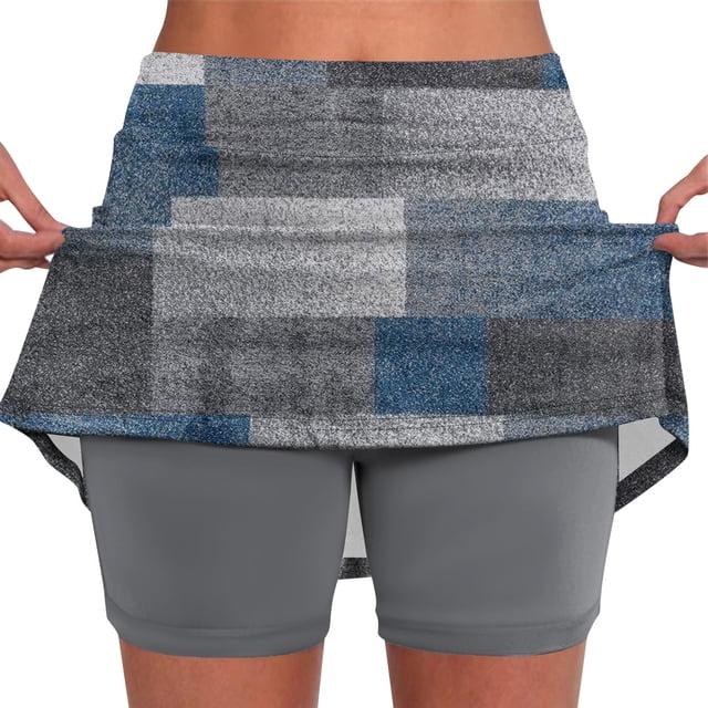 Cuhas.CA Jupe-Short de Sport Imprimée Taille Haute pour Femme Grande Taille, G