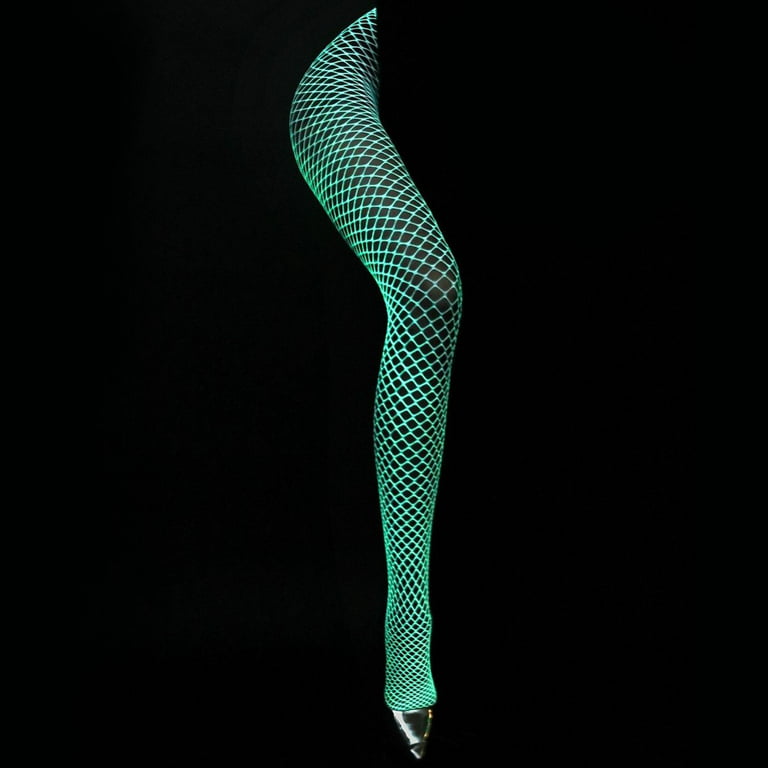 Glow in the dark fishnet stockings leggings