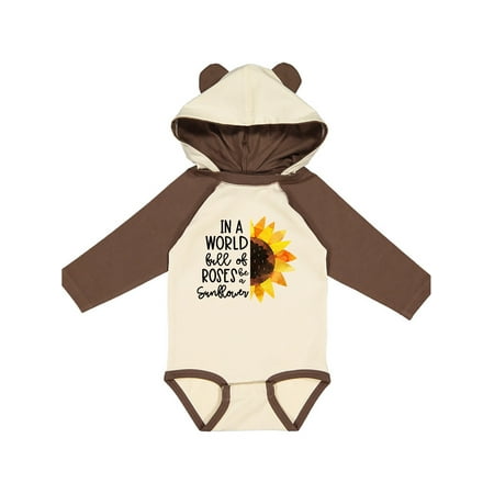 

Inktastic Summer in a World Full of Roses Be a Sunflower Gift Baby Boy or Baby Girl Long Sleeve Bodysuit