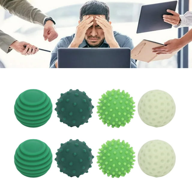SILICONE TEXTURED SENSORY BALLS FOR FINE MOTOR SKILLS AND RELAXATION AT HOME OR WORK