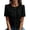 Black, variant on Short Sleeve Ruffle Front Blouse Casual Elegant Office Top Women