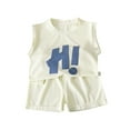 thumbnail image 3 of TYGHBN Boys' Letter Printed Vest + Shorts Two Piece Set Suitable for 3 10 Years Old 3 Month Old Boy Kids Jacket and Pants Boys First Birthday Outfits 3 Piece Set Boys Baby Boy Bundle Clothes 3 Baby, 3 of 3