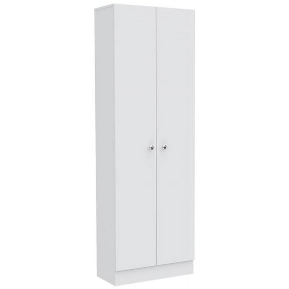 Pemberly Row 70" Modern Engineered Wood Storage Pantry Cabinet in White