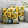 thumbnail image 3 of Chilfamy Sunflower Bees Pillow Covers Square Design Short Plush Aesthetic Decorative Indoor Outdoor 1PC Pack 12x12in, 3 of 5