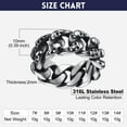 thumbnail image 6 of Bandmax 10MM Wide Stainless Steel Men Rings Hip Hop Cuban Chain with Skull Band Ring for Women Men Trendy Minimalist Ring for Gift, 6 of 7
