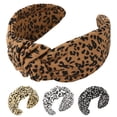 thumbnail image 1 of QIANXUAN Diademas anudadas con estampado de guepardo para mujer Diadema de tela de leopardo para mujer Diadema con nudo superior para mujer Cintas para el cabello con lazo de tela 4 piezas Vhermosa CW-CC350, 1 of 6