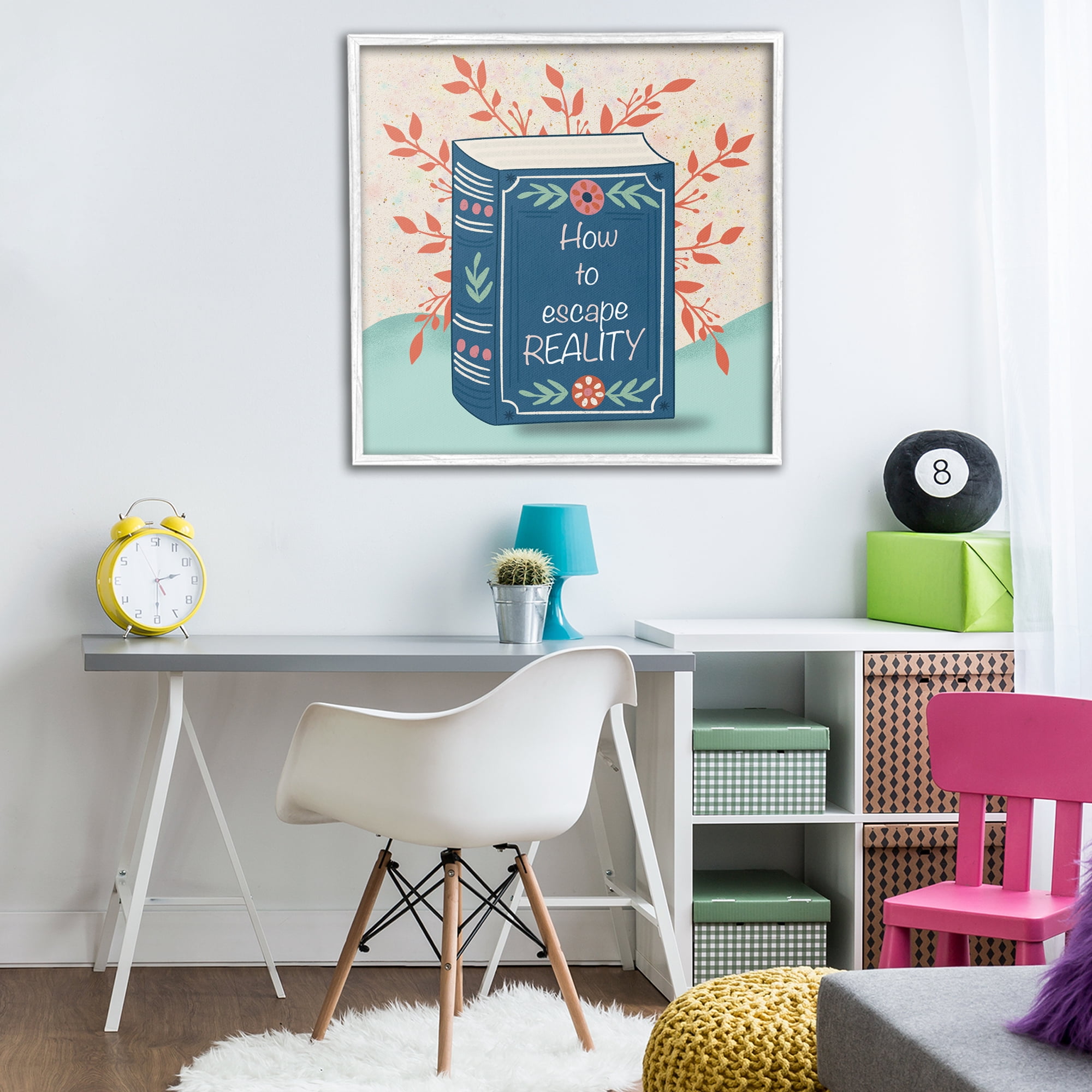 Stupell Industries How To Escape Reality White Framed Giclee Art, design by Julia Frost