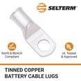 thumbnail image 3 of SELTERM 1/0 AWG 3/8" Ring Battery Cable End Terminal Lugs Marine Grade 25ea, 3 of 3