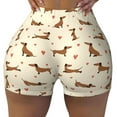 thumbnail image 2 of Picia Heart Dachshund Printed Workout Shorts for Women Seamless Scrunch Butt Lifting High Waisted Yoga Gym Booty Running Moisture-wicking Short Pants-, 2 of 9