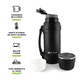 thumbnail image 2 of Termo de acero inoxidable 2 L Xtellar  negro con tapa hermética y doble pared de aislamiento, 2 of 3
