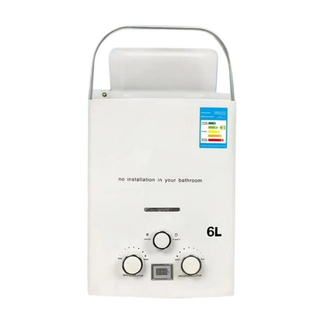 Calentador de agua,Calentador de agua portátil para exteriores de 6 l con asa,Protección contra sobrecalentamiento del calentador de agua instantáneo,Calentador de agua de alto rendimiento