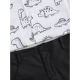 thumbnail image 6 of Caoirhny Boys Formal Wear Dinosaur Print Short Sleeve Button up Shirt and Elastic Shorts Summer 2 Piece Outfits, 6 of 8