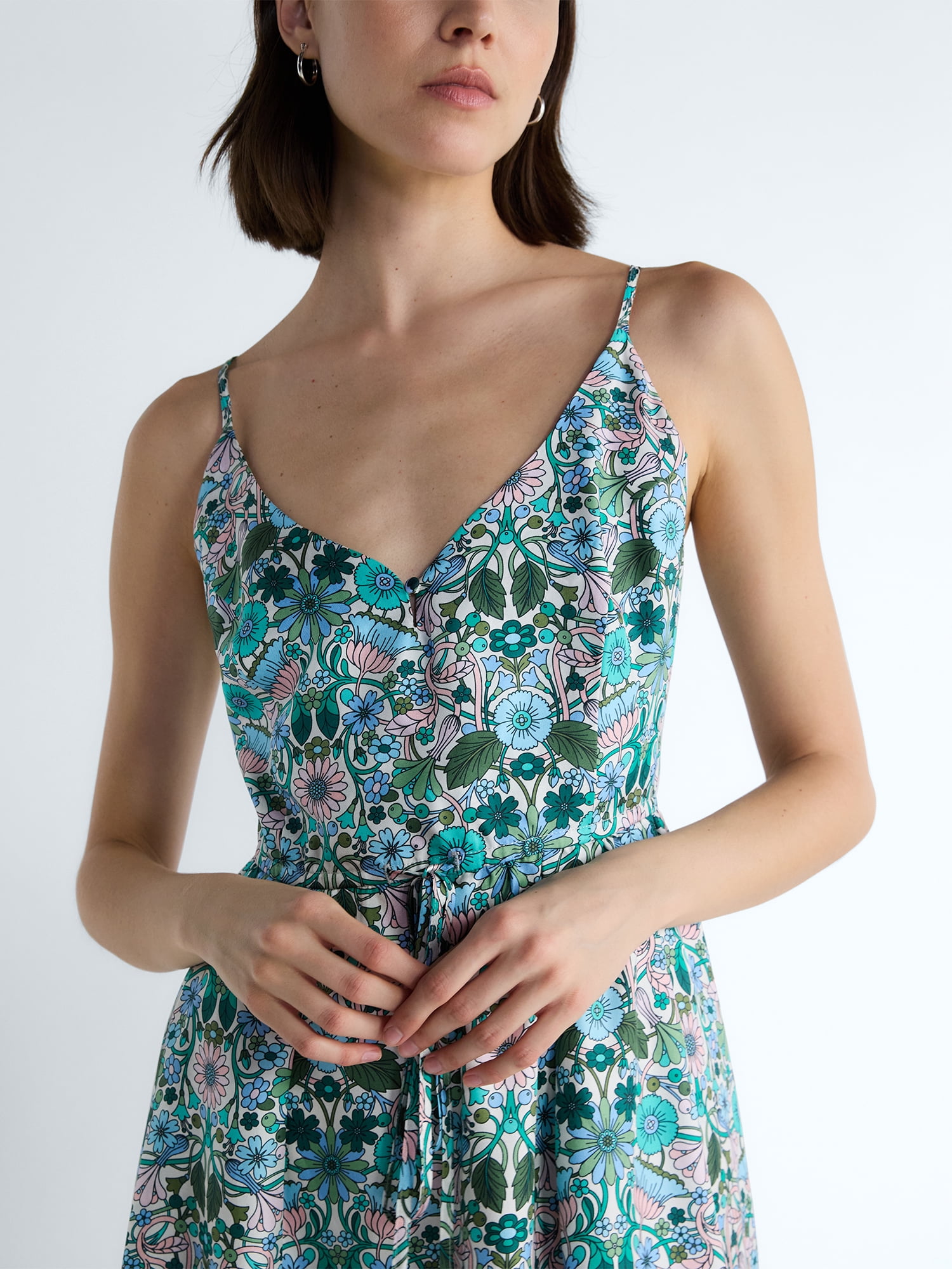 Free Assembly Women's and Women's Plus Sleeveless Printed Silk Dress, Sizes XS-4X