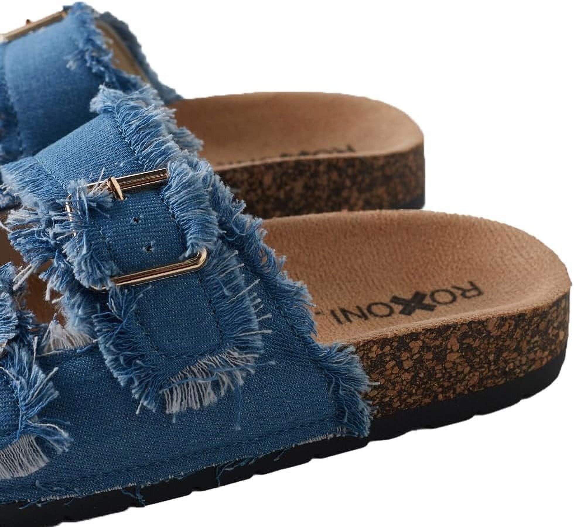 Roxoni Women's Comfort Flat Sandals with Double Buckle Straps photo 3