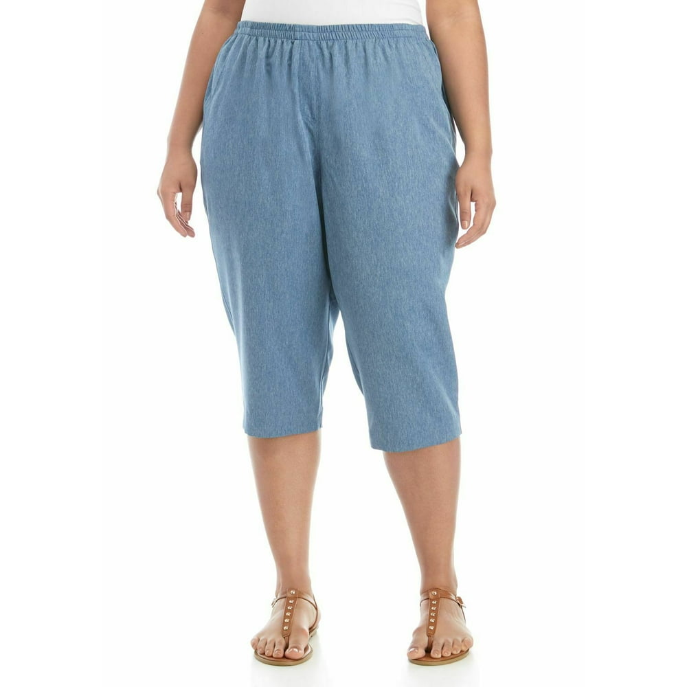 Kim Rogers Elastic Waist Pull On Womens PLUS SIZE Stretch CAPRI