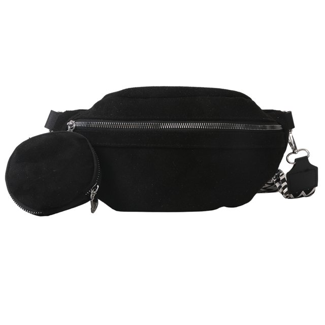 Mochila con bandolera para mujer bolso de ante a la moda bolso de hombro riñonera de Color sólido