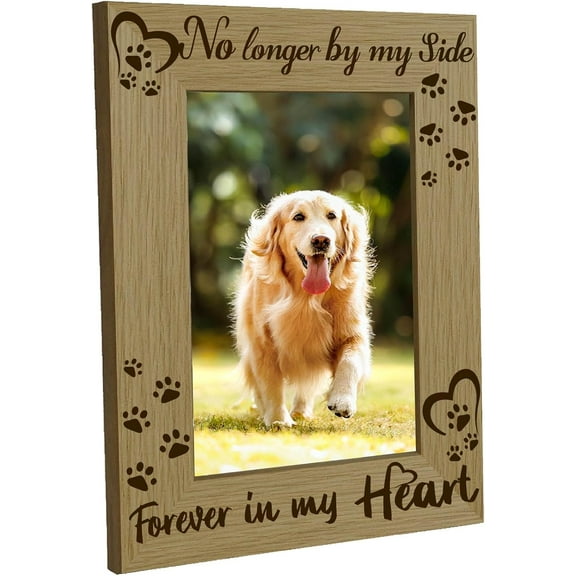 Paw Print Photo Frame Wood Pictures Frame Heart Pet Brown Wall Mounting Display Pictures Poster Stand Frame 4x6 for Wall Hanging Gallery Tabletop Decor Dog Lover Memorial Gifts 6x8 Inch DIY