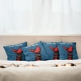 thumbnail image 7 of Ambesonne Indie Throw Pillow Cover 4 Pack, Crab Claw Spiky Wristlets, 16", Blue Red Black, 7 of 7