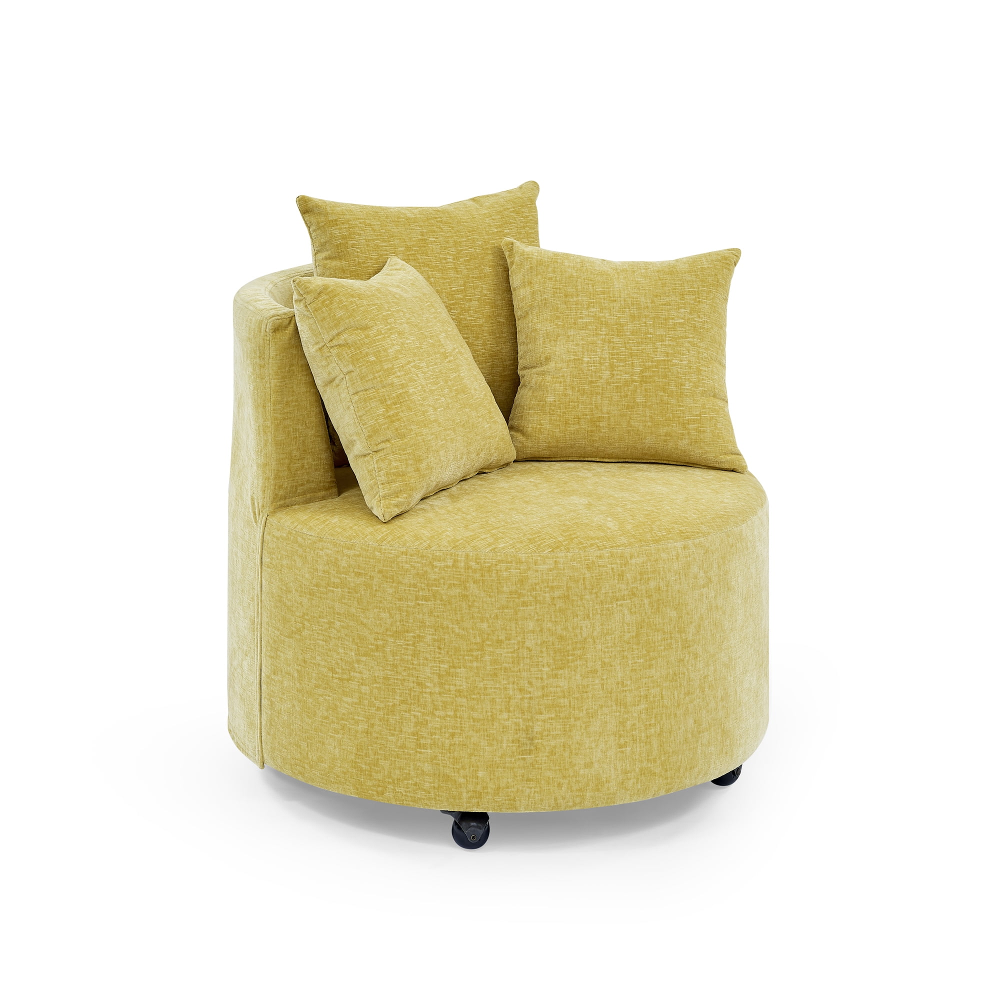 EUROCO Modern Style Chenille Swivel Chair with 3 Pillow,30"W for Living