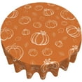 thumbnail image 2 of Fall Tablecloth Round 60 Inch White Pumpkins Burnt Orange Table Cloth,Stain Resistance Polyester Thanksgiving Day Harvest Table Covers for Kitchen Dining,Small Tablecloth for Party Picnic, 2 of 6
