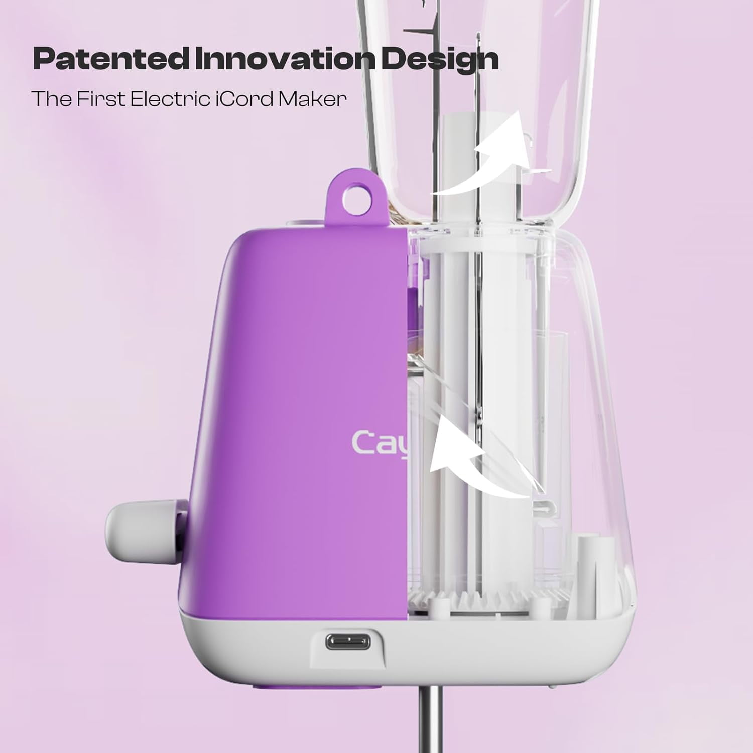 Automatic i Cord Knitting Machine,Electric Efficiently DIY Knitting Crochet Machine for Crocheters(Purple)