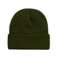 thumbnail image 2 of Tnobhg Winter Knitted Beanie Hat Casual Flanging Stretch Soft Warm Solid Color Autumn Winter Outdoor Skiing Cycling Women Men Unisex Skull Cap, 2 of 8