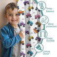 thumbnail image 3 of Blackout Kids Curtains,Monster Cartoon Truck White Pattern Children's Insulated Curtains Set Of 2,Bedroom Essentials,Toddler Room Decor 42"x84", 3 of 5