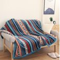 thumbnail image 2 of Flannel Sherpa Throw 50' x 60'- Bohemian Soft Plush Flannel Blanket Throws for Bed/Couch/Sofa/Office/Camping, 2 of 5