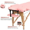 thumbnail image 4 of Westice 3 Section Foldable and Adjustable Wooden Massage Table, 82" x 31.5", Pink, 4 of 10