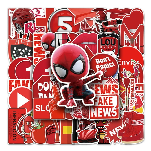 Paquete de pegatinas Red Spider Rugby, 52 unidades, vinilo impermeable