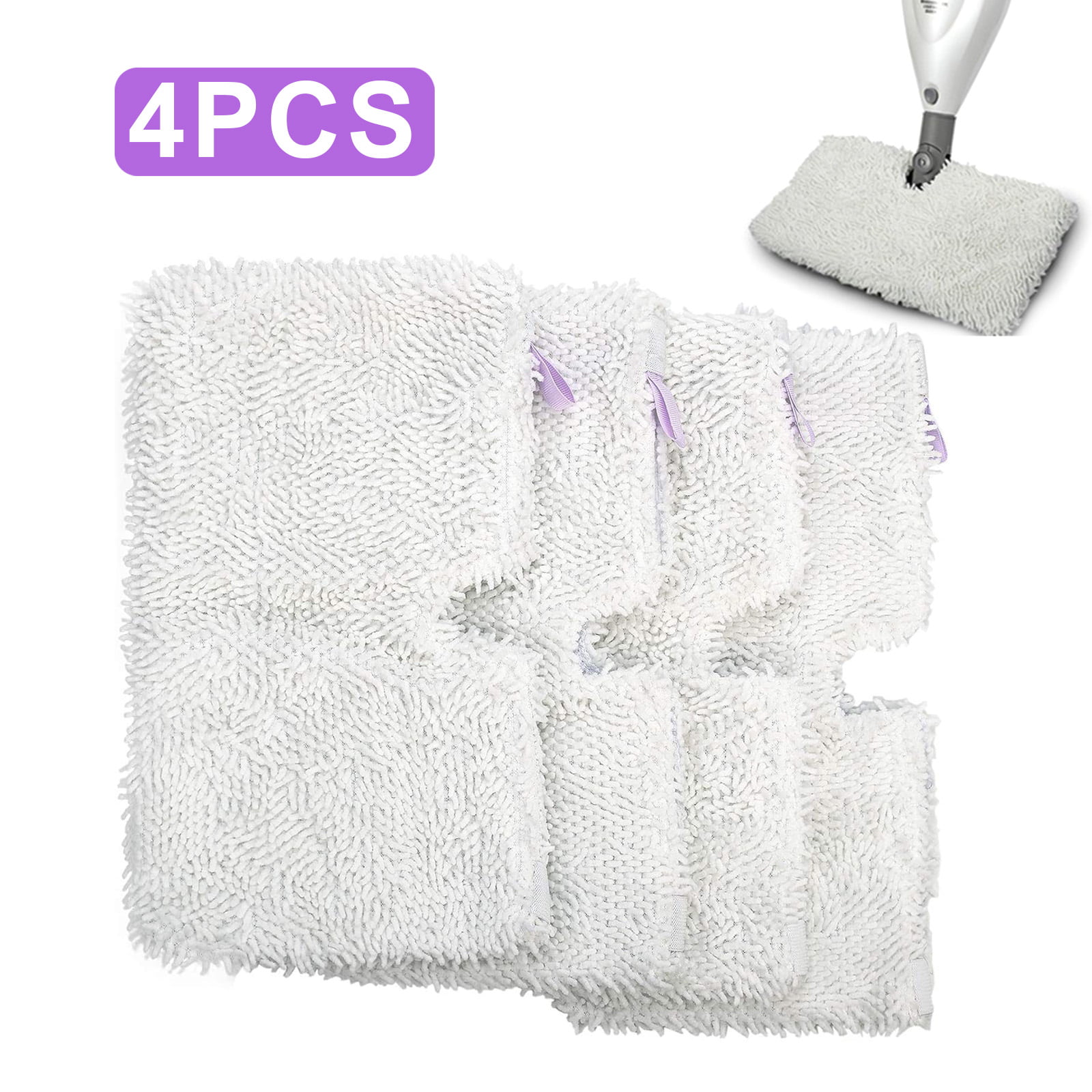 4Pack White Steam Mop Pads Cleaning Cloths for Shark S3550 S3901 S3601 S3501 New 