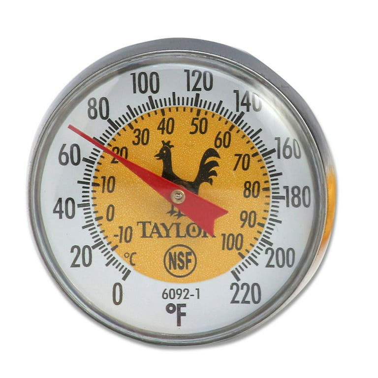 Taylor BiTherm® Stainless Steel Dial Pocket Thermometer with Yellow Plastic  Sheath - 5L Stem