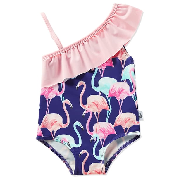 Baby Girl One Piece Swimsuit Ruffle Swimwear Cute Floral Print Toddler