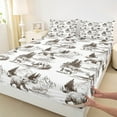 thumbnail image 3 of Feelyou Jungle Bear Deer Twin Sheet Sets for Kids, Woodland Wildlife Twin Fitted Sheet, Western Rustic Farmhouse Flat Sheet, Lightweight Room Decor, 3pcs, 3 of 7