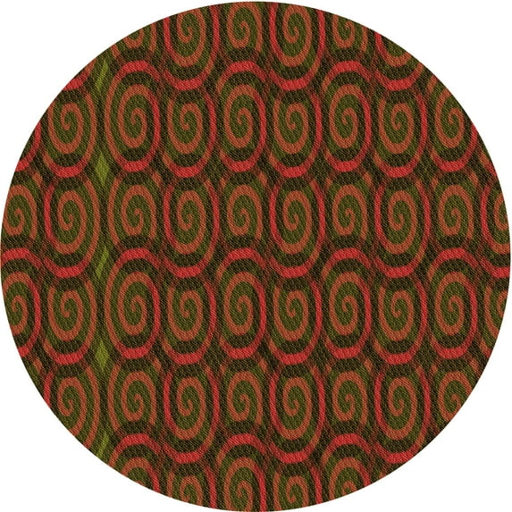 Ahgly Company Indoor Square Patterned Dark Bronze Brown Area Rugs, 3' Square