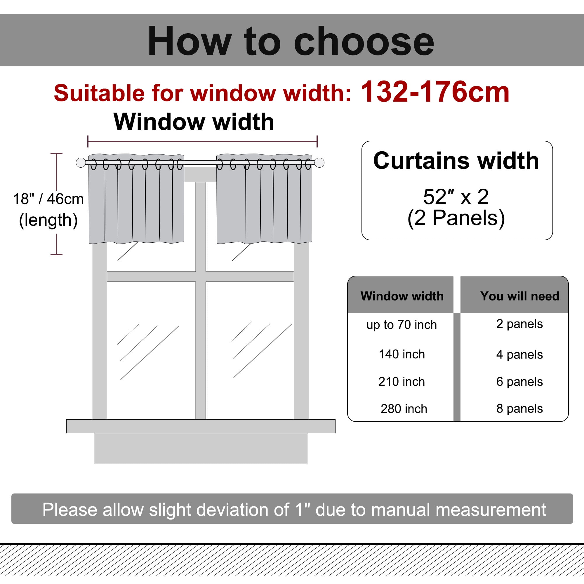 Unique Bargains Blackout Window Curtains Kitchen Panels Set of 2 Burgundy 52" x 18"