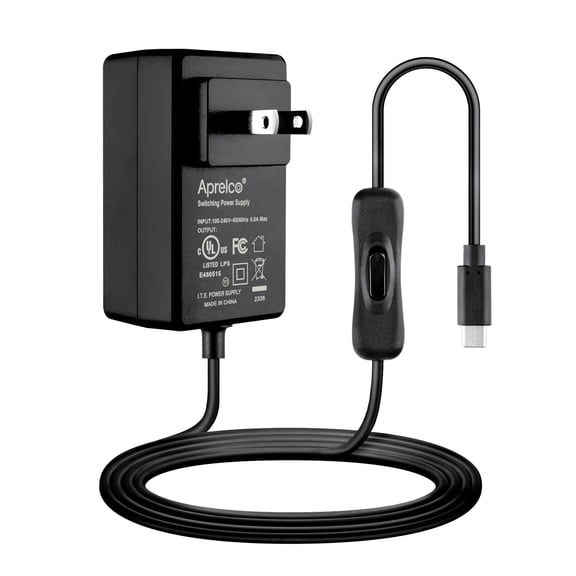 Aprelco Type C 20W 5V 4.0A Power Supply Compatible with Raspberry Pi 4/ Orange Pi 5&5B, Power Supply Compatible with ON/Off Switch for Raspberry Pi 4 Model B 8GB/4GB/2GB/1GB[UL Listed]