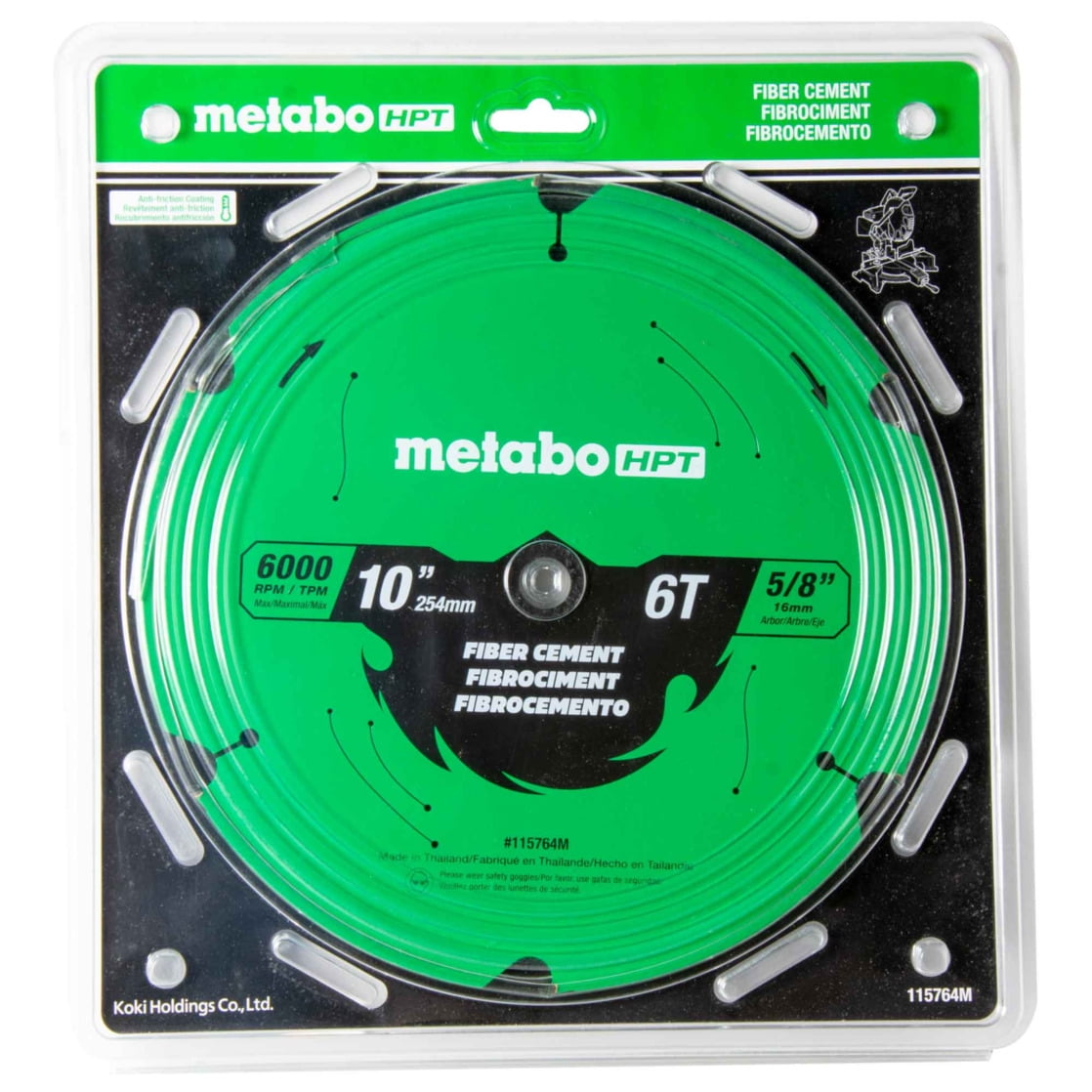 Metabo HPT 10-In Fiber Cement Blade, 6-Tooth Saw, 115764M