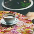 thumbnail image 3 of Ambesonne Abstract Boho Fitted Round Tablecloth, Peony Look Floral Art, 40"- 44" Diameter, Pale Pink Yellow Green, 3 of 5