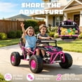 thumbnail image 5 of iYofe 36V Electric Ride on Car for Big Kids, 2 Seater Powered Ride on Vehicle for Boys Girls, Kids Electric Car with Bluetooth, FM Radio, Rear Wheel Spring Suspension, 5-8 MPH Speed, Pink, 5 of 9
