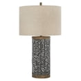 thumbnail image 1 of Benjara BM227198 150W Metal Body Table Lamp with Network Design, Gray & Beige, 1 of 1