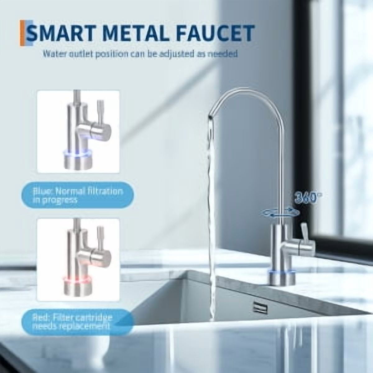 Juiluna RO System 600 GPD, Under-Sink Tankless Reverse Osmosis Water Filter, 2:1 High Pure to Drain Water-Saving, NSF/FC/SGS Certified, Smart Faucet Reminder, Reduces TDS/PFOA/PFOS