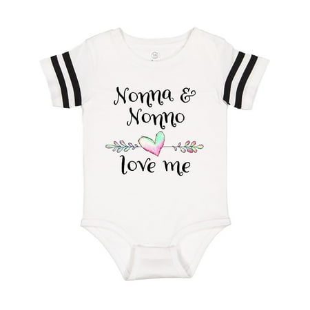 

Inktastic Nonna and Nonno Love Me- Heart Grandchild Gift Baby Boy or Baby Girl Bodysuit