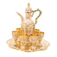 thumbnail image 2 of European Set Vintage Teapot Set Drinkware Home Decor Metal Glass Jug Set turkish White, 2 of 8