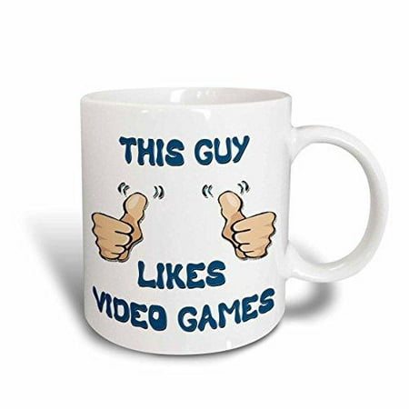 

3dRose This Guy Likes Video Games Ceramic Mug 11-ounce