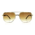 thumbnail image 3 of Mens Luxury Mobster Beveled Edge Lens Metal Rim Fashion Sunglasses Gold - Brown, 3 of 7